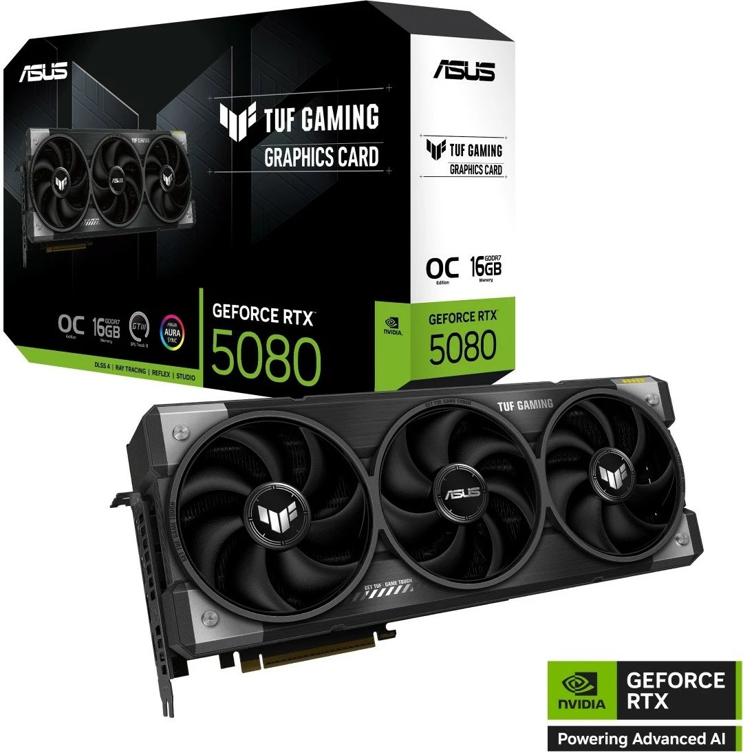 Kartë grafike Asus GeForce RTX 5080 TUF GAMING OC, 16GB GDDR7, 256-bit, e zezë