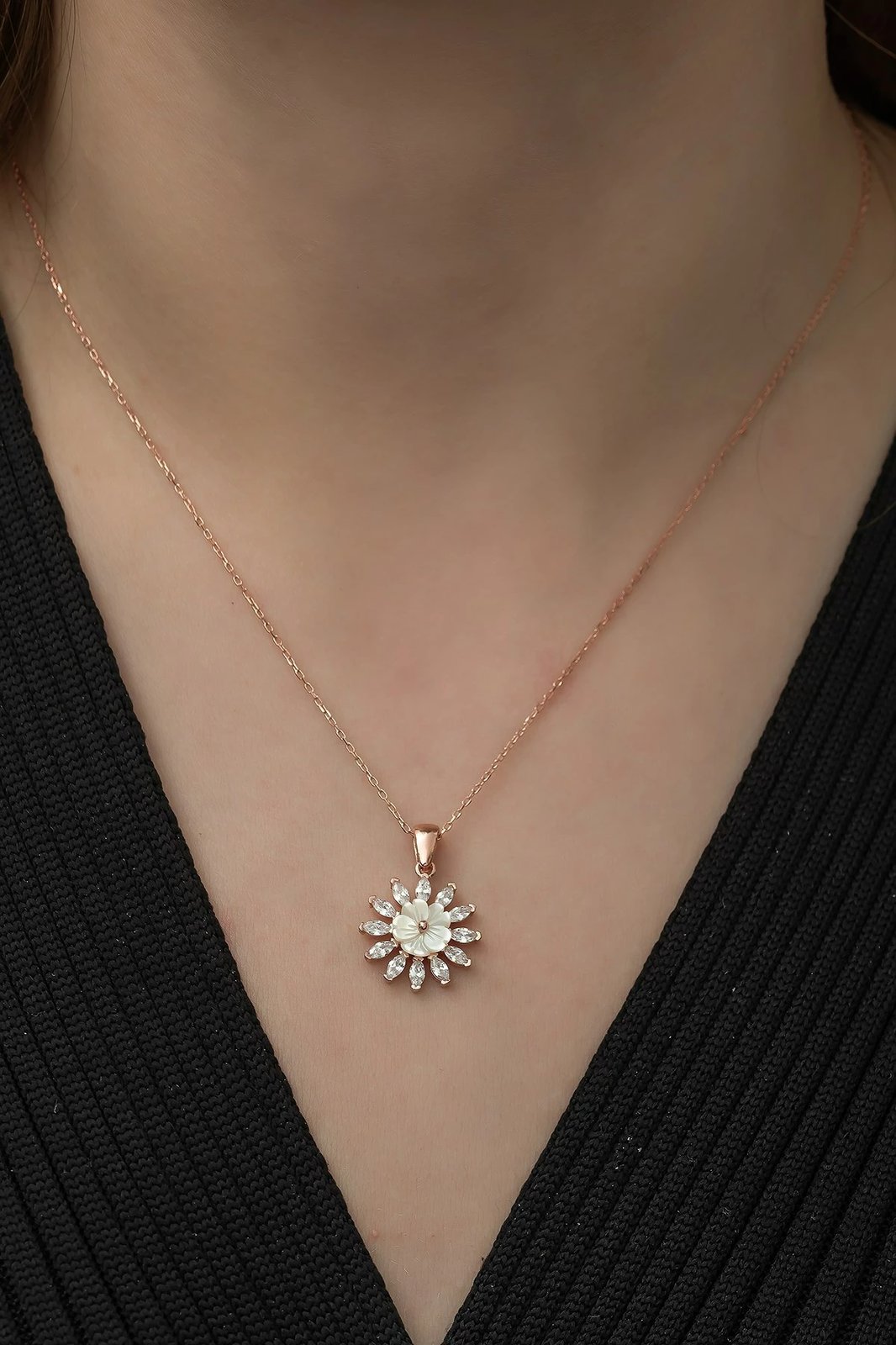 Qafore argjendi Jumeon, ngjyrë rozë ari dhe e bardhë, TRDYL981