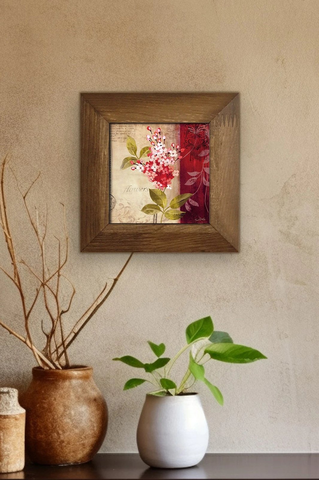 Pikturë dekorative me kornizë, shumëngjyrëshe, Artvessakaro22, Wallity, 15.5x15.5cm