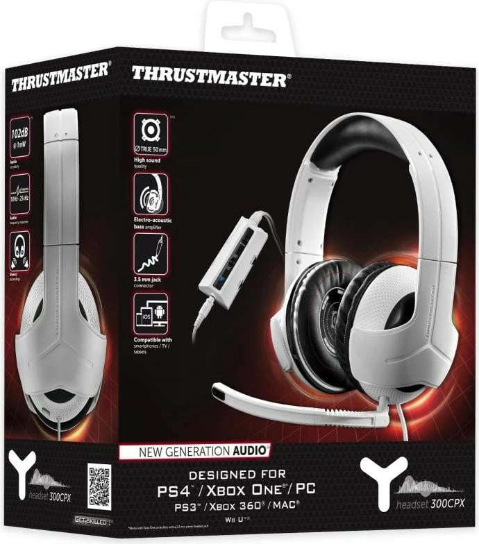 Kufje gaming Thrustmaster Y-300CPX, me mikrofon, për PC/Konzola, e bardhë