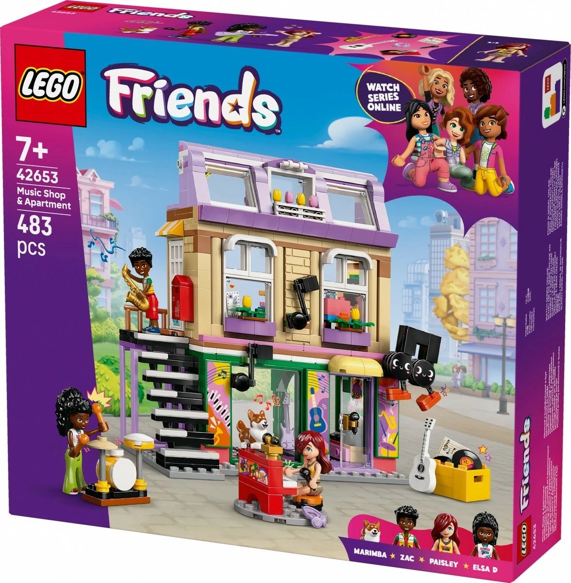 Set LEGO Friends Music Shop & Apartment 42653, 483 pjesë, për fëmijë, shumëngjyrësh