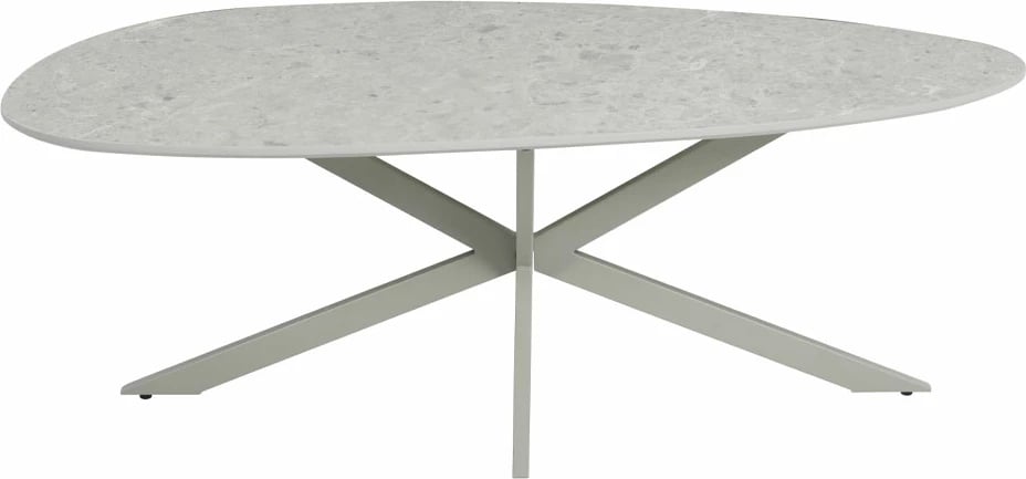 Tavolinë kafeje Caspian, ngjyrë gri me model mermeri latte, 120x60x43cm