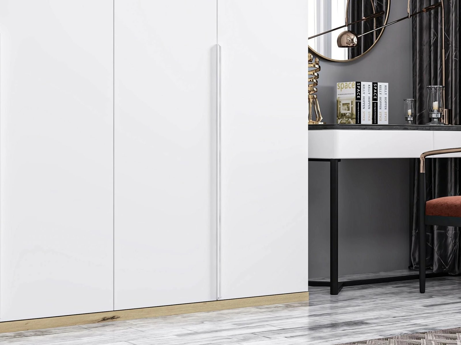 Dollap Skye Decor, Kale Line, i bardhë, 270x206x52cm