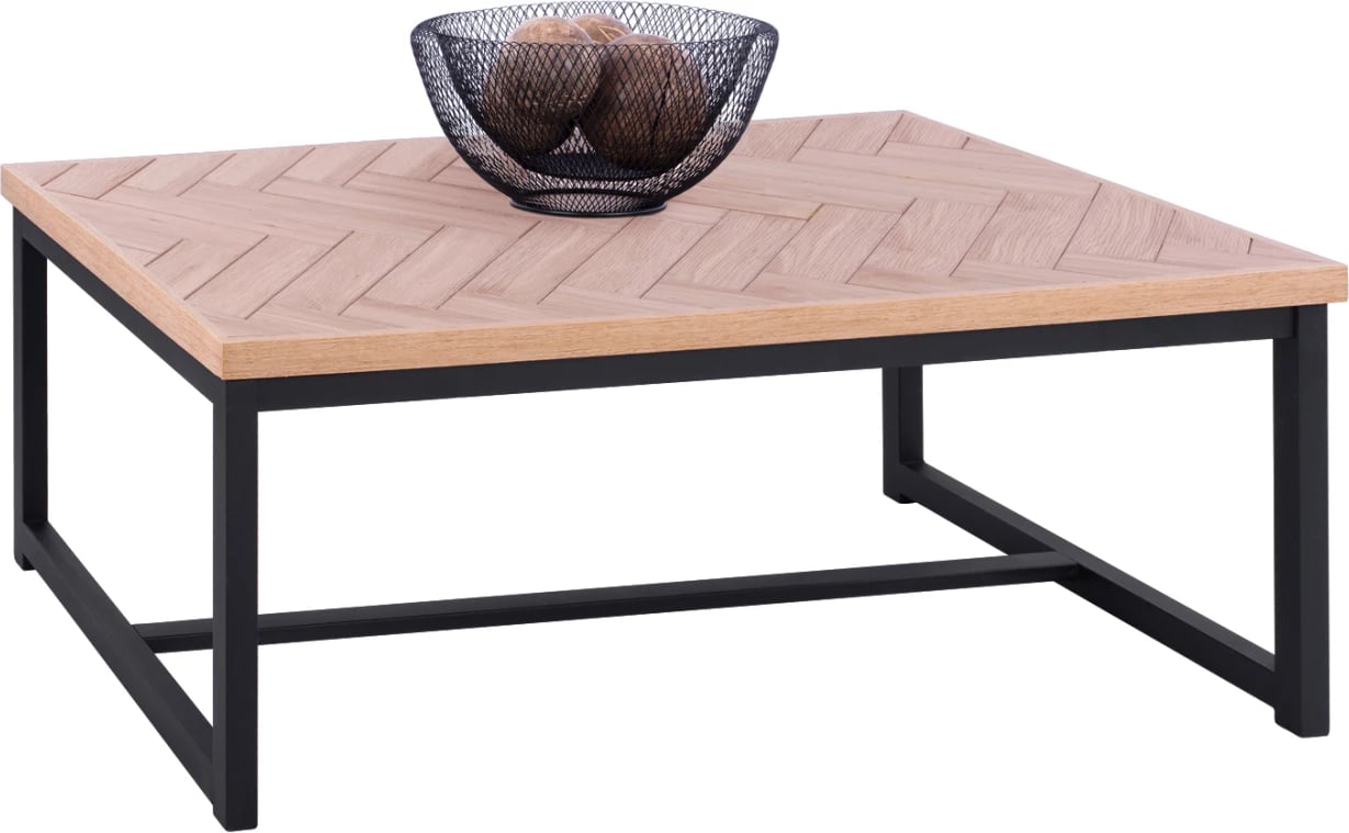 Tavolinë kafeje Chanelle, ngjyrë natyrale me këmbë të zeza, 110x59x38 cm, FH8648