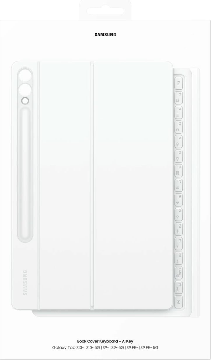 Mbështjellës tastierë Samsung EF-DX825, QWERTZ, gjermanisht, Touchpad, Galaxy Tab S10+ / S9+ / S9 FE+, bardhë