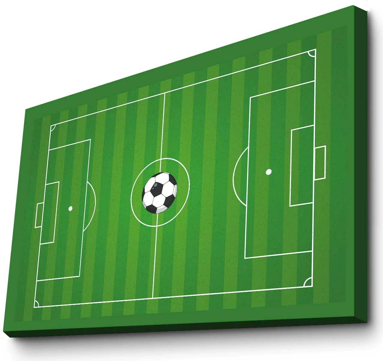 Pikturë dekorative në kanavacë, fushë futbolli, jeshile dhe e bardhë, 45x70cm