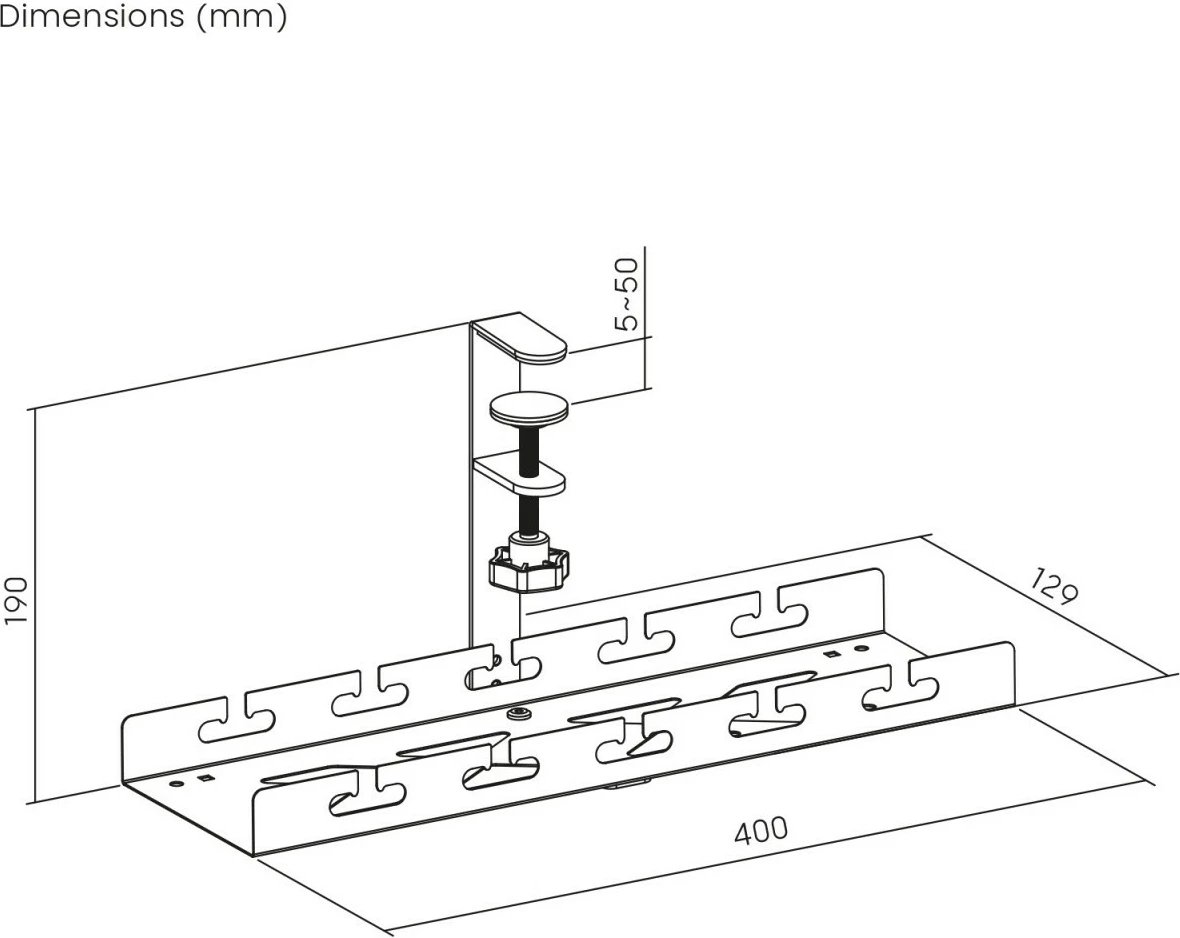 Organizues kabllosh nën tavolinë, Maclean MC-105W, 40 cm, ngarkesë 5 kg, montim me kapëse, i bardhë Organizues kabllosh nën tavolinë, Maclean MC-105W, 40 cm, ngarkesë 5 kg, montim me kapëse, i bardhë