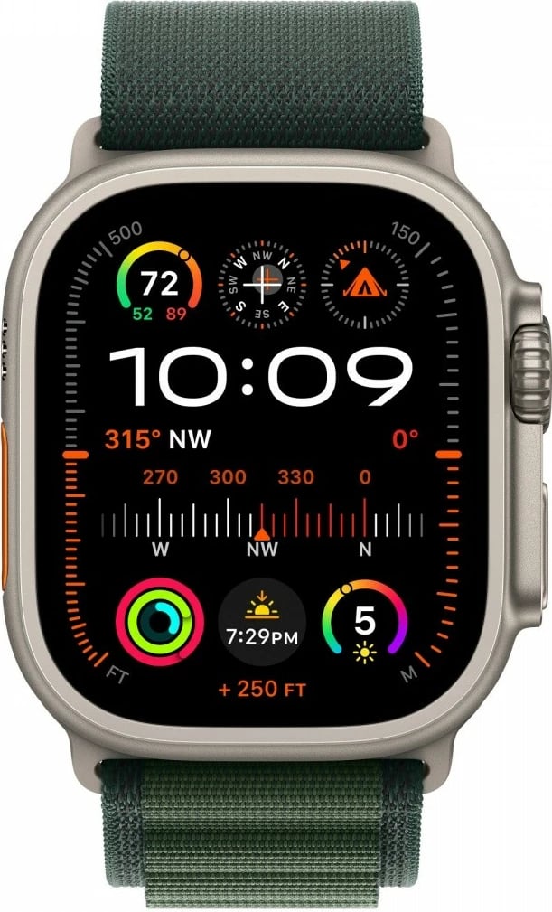 Rrip Alpine Apple Watch, 49 mm, L, i gjelbër i errët, titanium