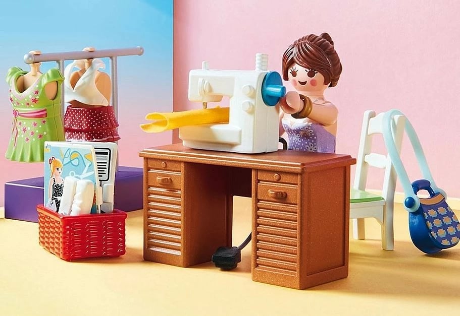 Set lodrash Playmobil Dollhouse 70208, dhomë gjumi me kënd për qepje, 67 pjesë