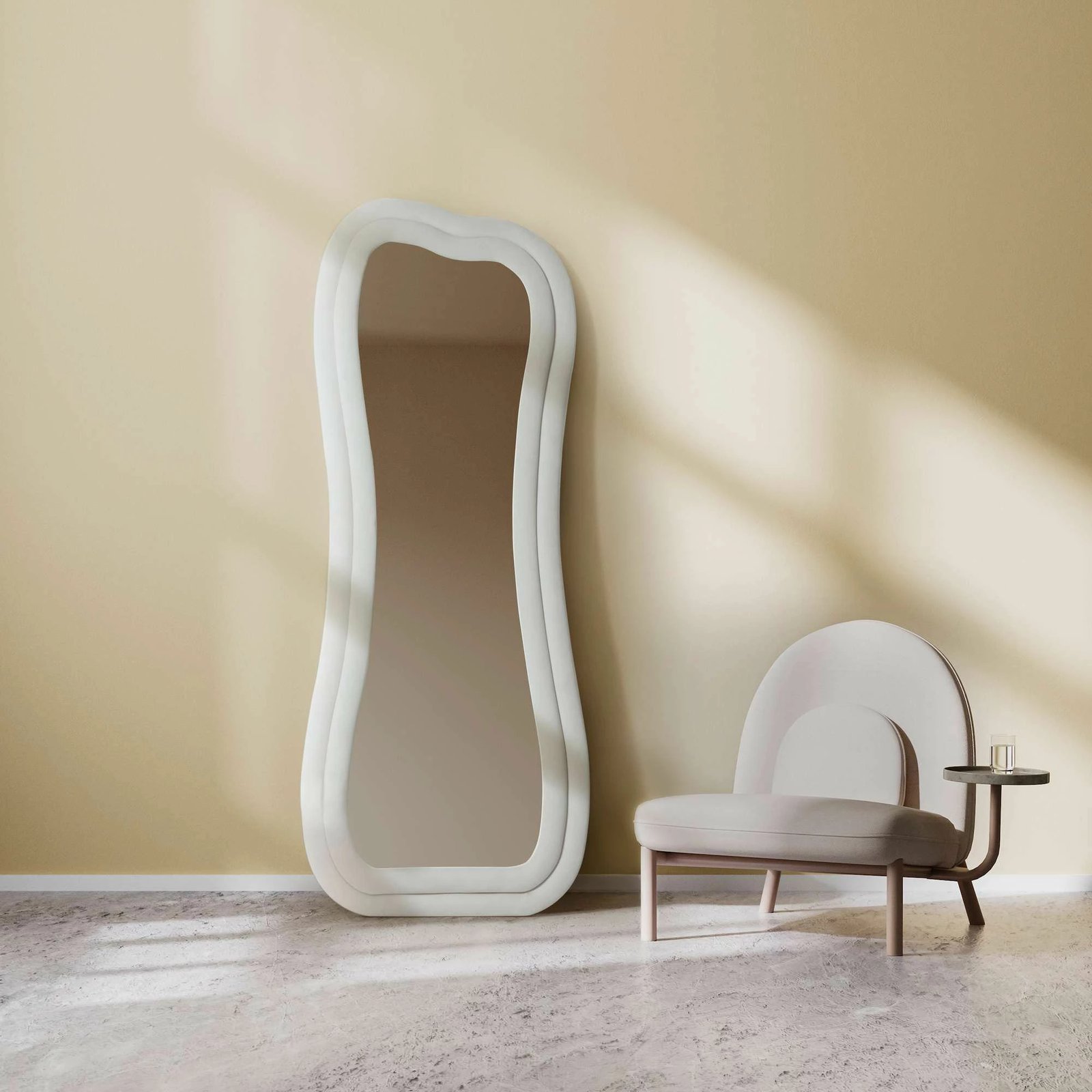 Pasqyrë e gjatë Cheval, ngjyrë krem, Skye Decor