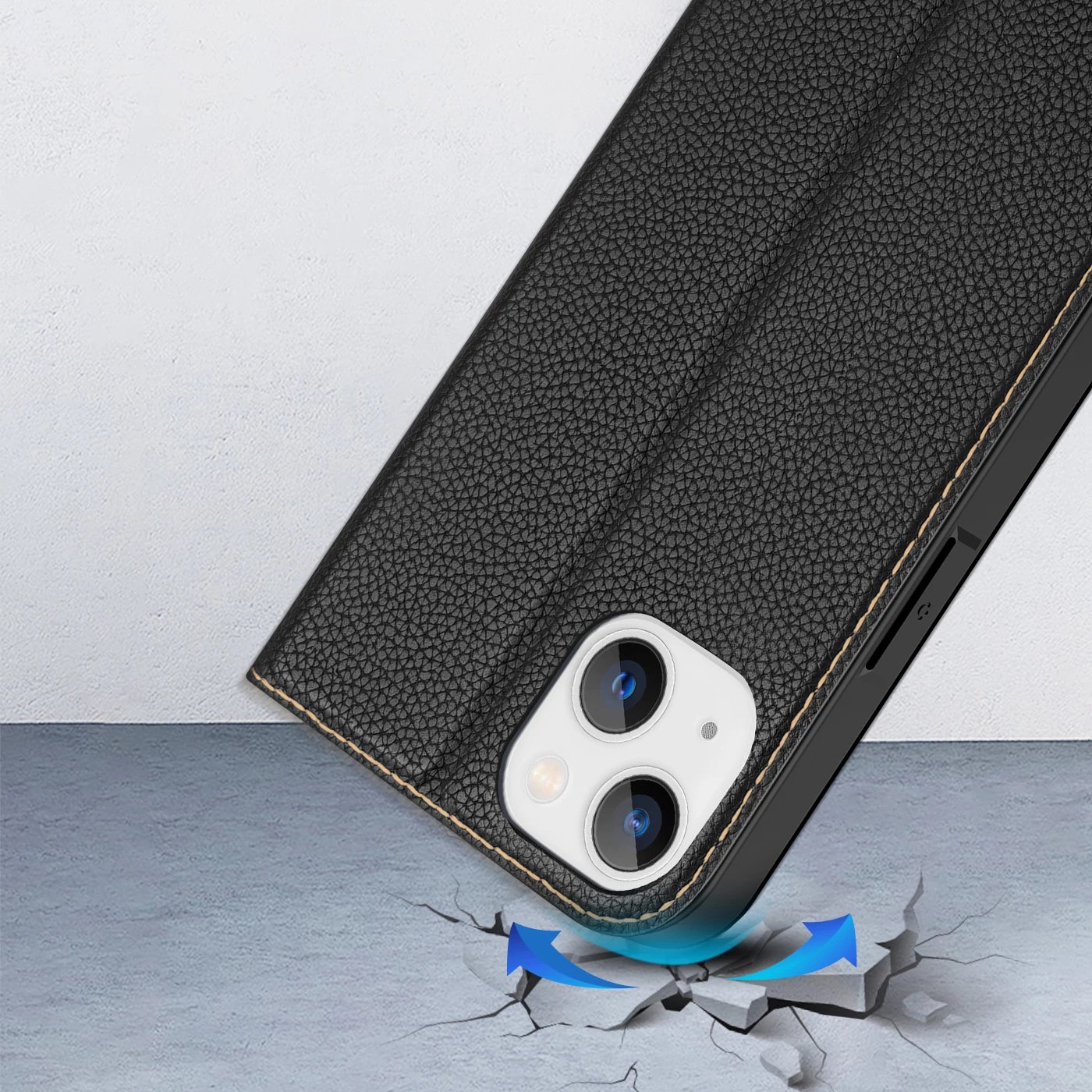 Mbështjellës Dux Ducis Skin X2 për iPhone 14 Plus, me kapak magnetik, i zi
