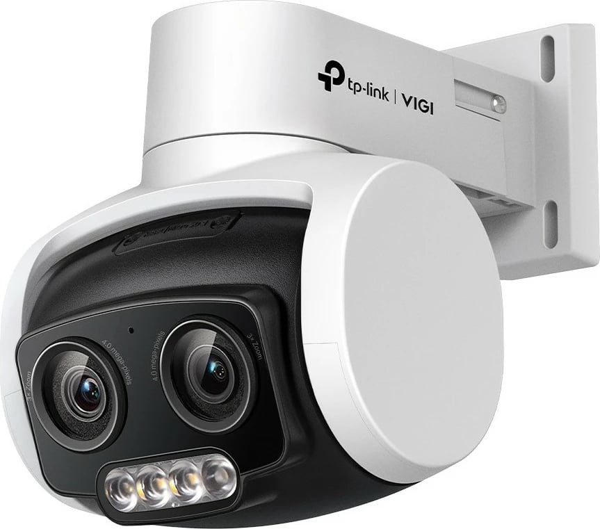 Kamerë sigurie TP-Link VIGI 4MP, Pan Tilt, Dual-Lens, Varifokal, IP66, bardhë/zezë