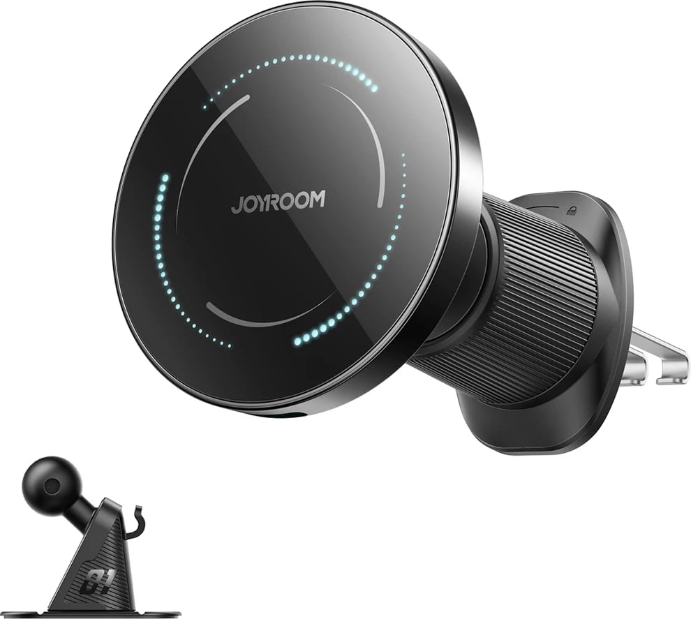 Mbajtës magnetik për celular Joyroom JR-ZS502 me karikim wireless 15W, i zi