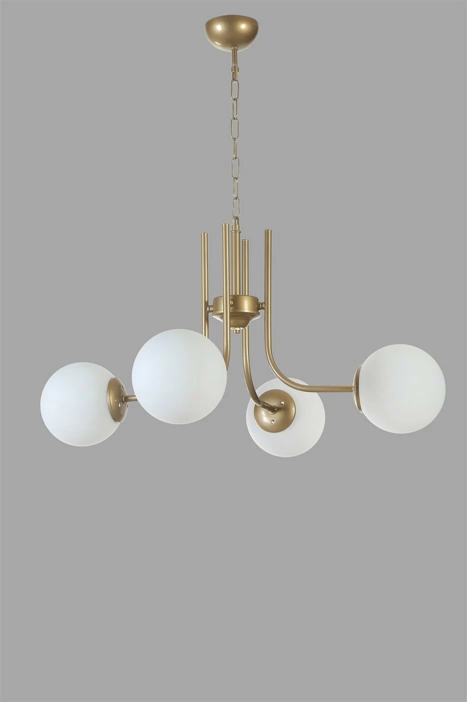 Llambë tavani Opviq Nevada, 4 drita, ngjyrë e bardhë dhe ari, me gotë