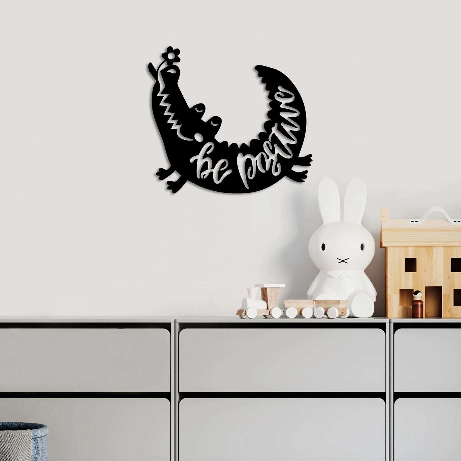 Aksesor dekorativ metalik për mur, Wallity, Be Positive