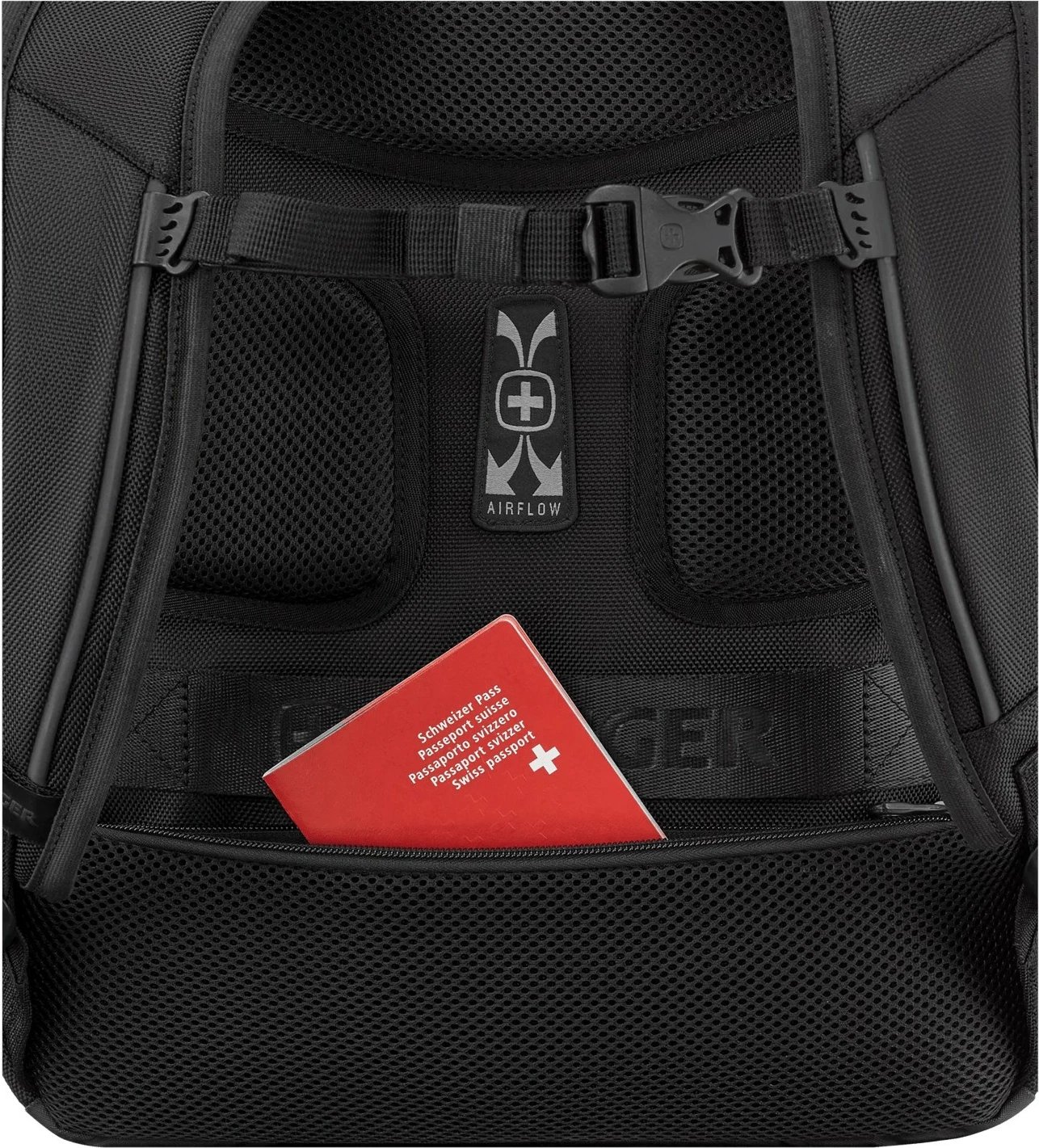 Çantë shpine Wenger Legacy Black Series 16 inç, e zezë