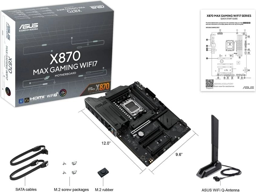 Pllakë amë ASUS X870 MAX GAMING WIFI7, Socket AM5, ATX, Multikolor