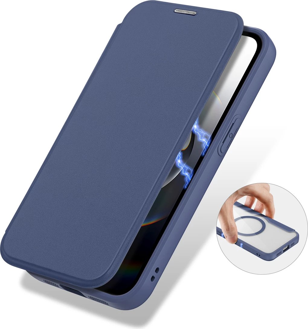 Mbështjellës Dux Ducis Skin X Pro për iPhone 16e, me MagSafe, i kaltër