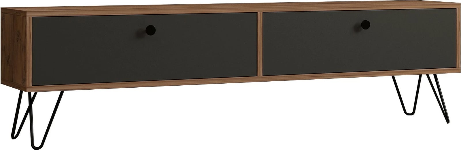 Komodë TV Hanah Home, anësore, ngjyrë Atlantic Pine dhe e zezë