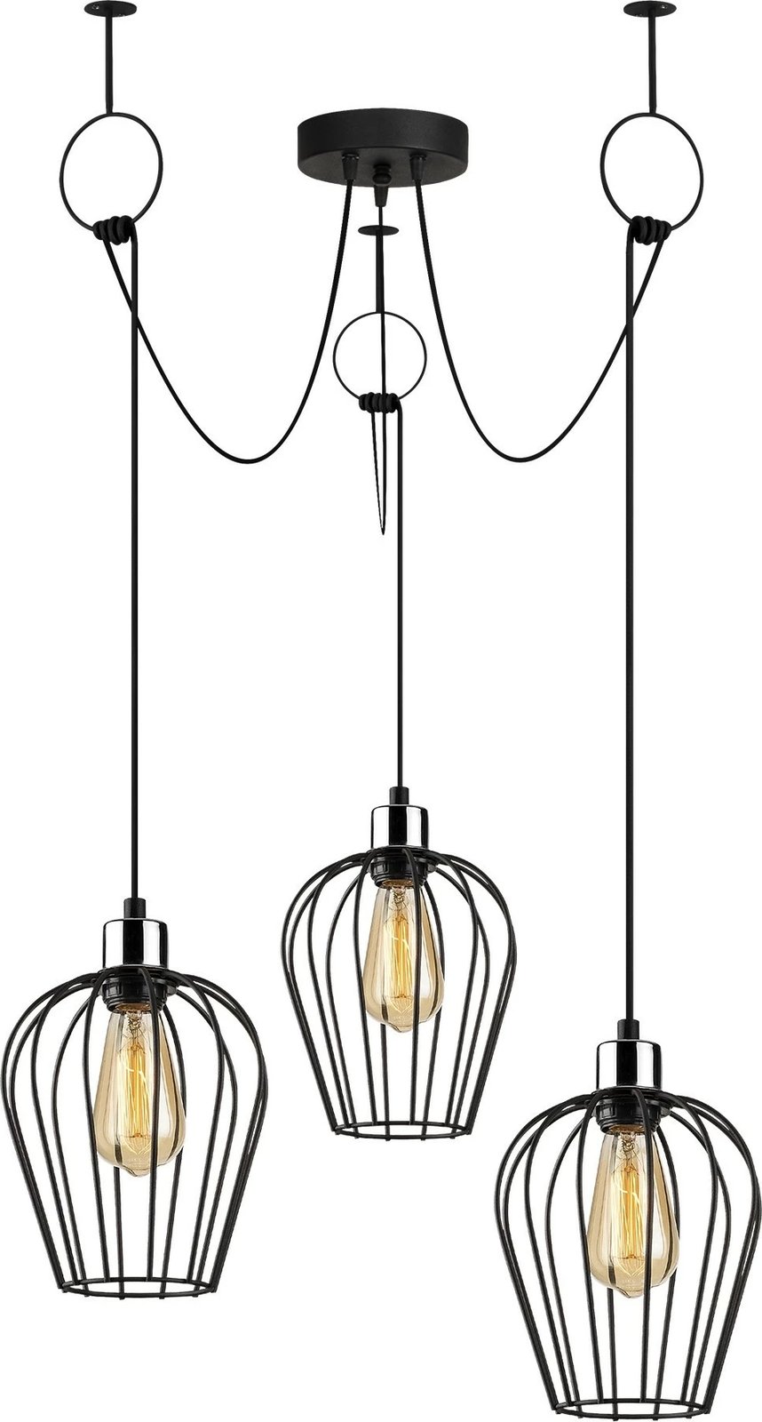 Llambë tavani industriale Nostalgia, ngjyrë e zezë, Opviq Tel-6686