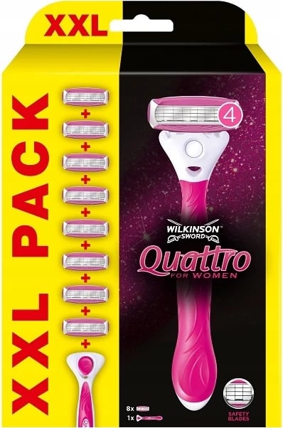 Brisk për femra Wilkinson Quattro For Women, 8 thika rezervë