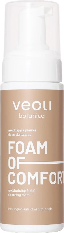 Shkumë pastruese për fytyrë për femra Veoli Botanica Foam Of Comfort, 150ml
