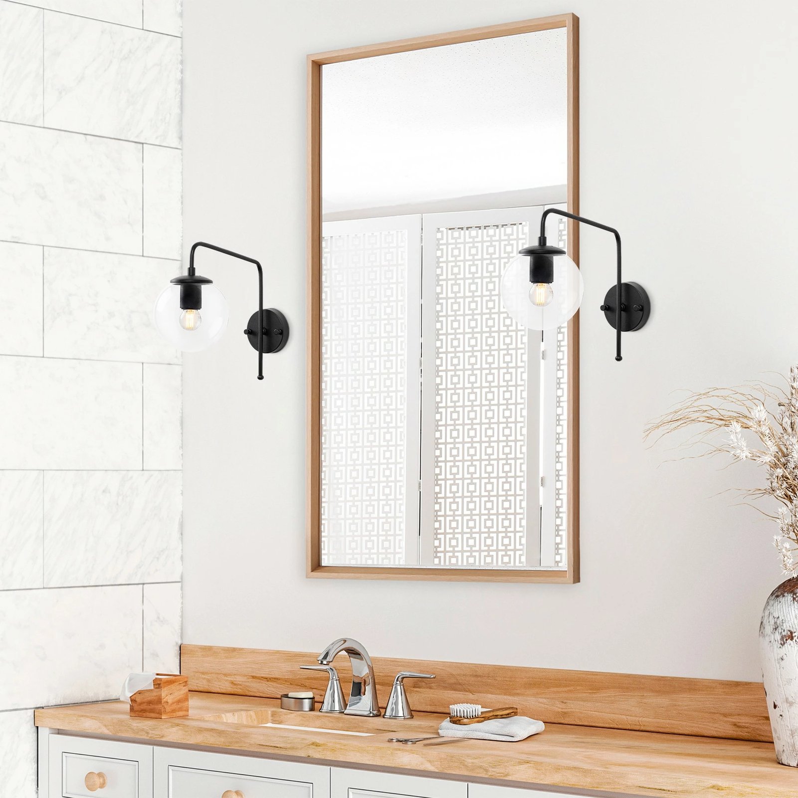 Llambë muri Opviq, Viran - 10930, trup metalik, kapak qelqi, e zezë/bardhë