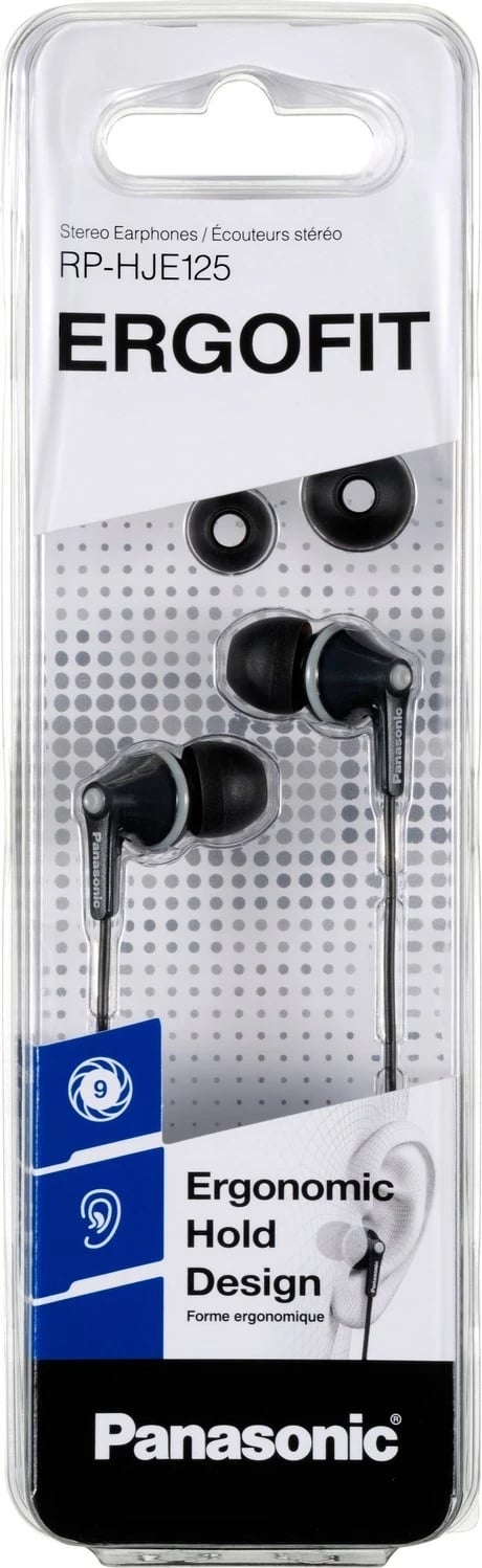 Dëgjuese Panasonic RP-HJE125, të zeza Dëgjuese Panasonic RP-HJE125, të zeza