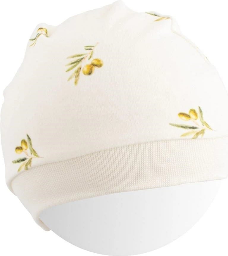 Kapuç bebi, New Baby, Olives, pambuk organik 100%, madhësia 56/62, bezhë