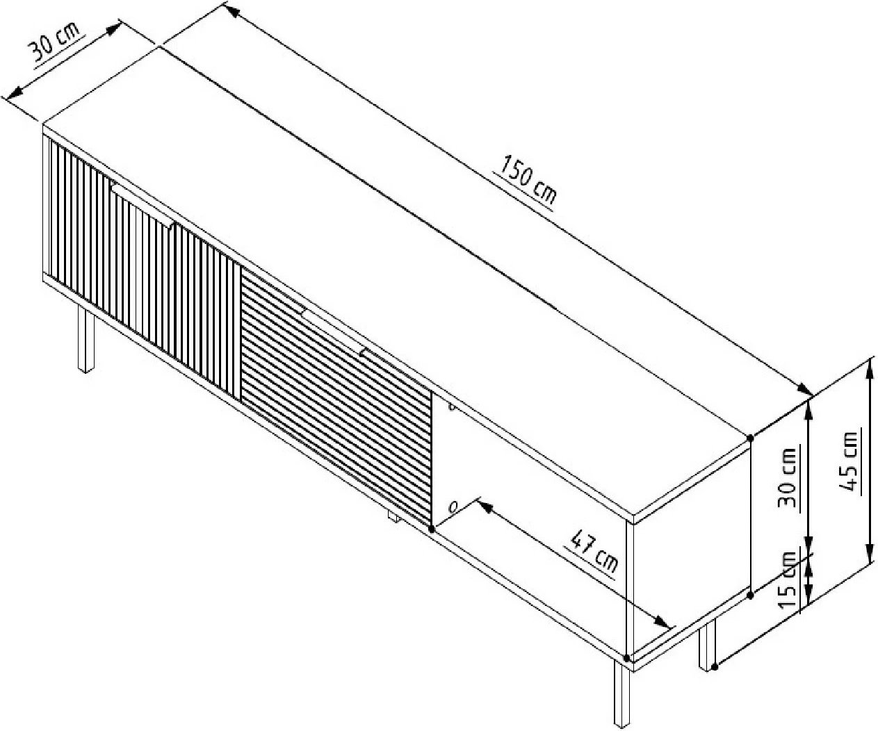 Komodë TV Skye Decor, ngjyrë lis safir, e bardhë