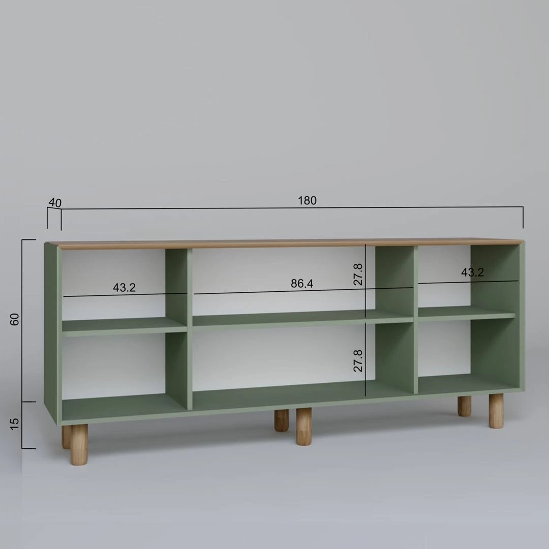 Konsolë Skye Decor, bohemiane, ngjyrë e gjelbër, 1600-82