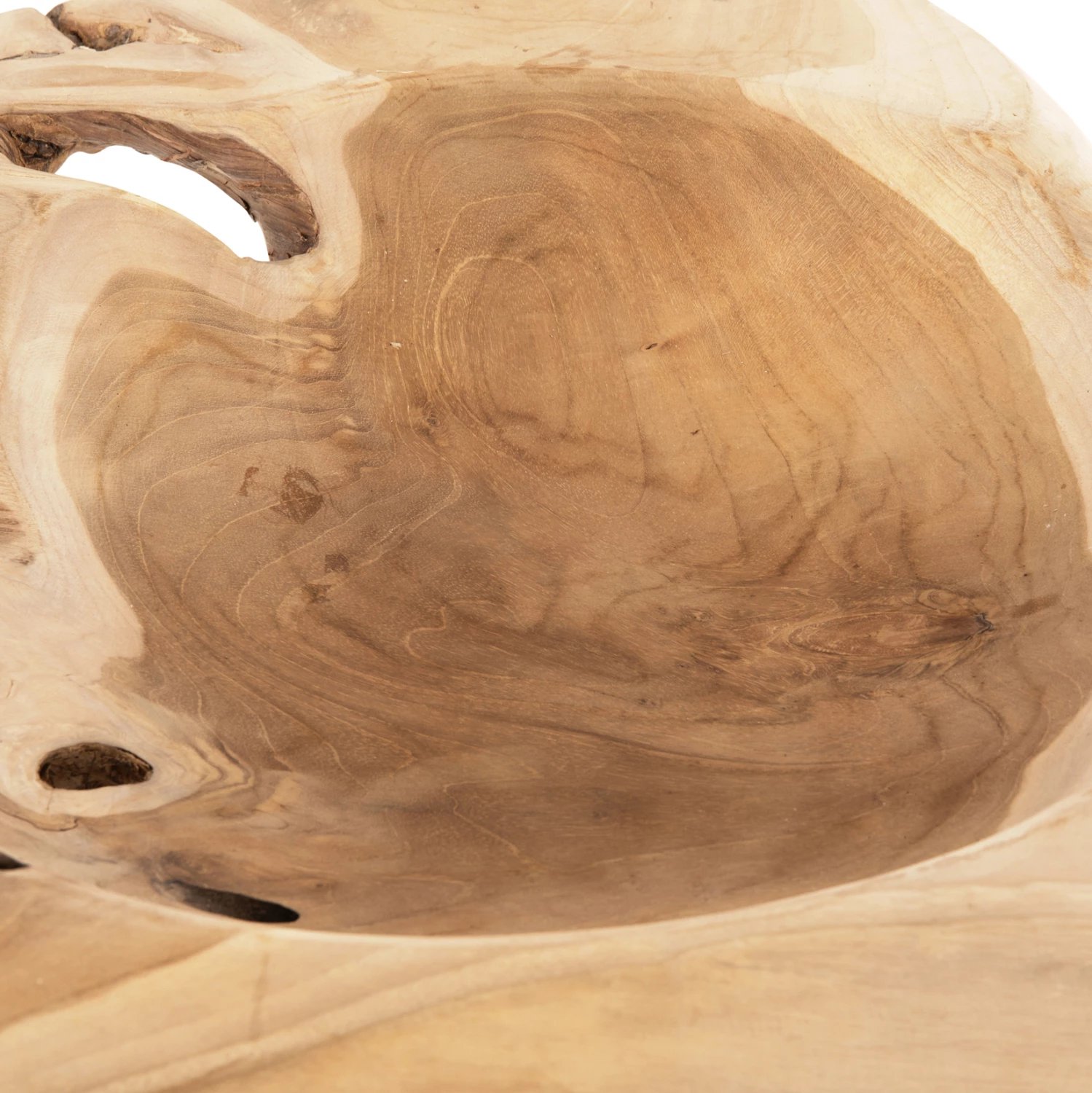 Enë dekorative për tavolinë, dru tik, YOKI, Φ58x12H cm