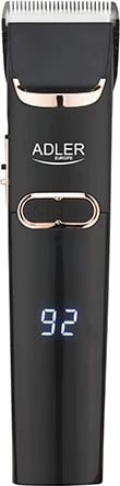 Makinë qethëse Adler AD 2832, teh qeramik/çelik, pa/kabllo, LCD, 1.5 orë punë, turbo, 4 krehra 3–12 mm, e zezë