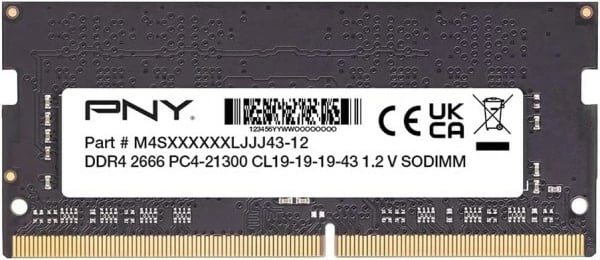 RAM Memorie SODIMM PNY, 8GB DDR4, 2666MHZ