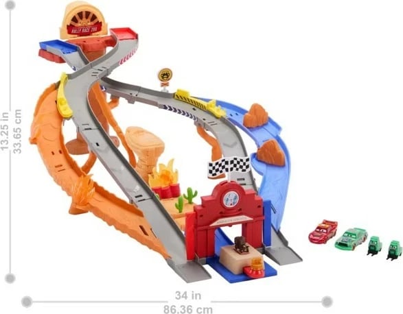 Set garash me makina Mattel Cars Disney Pixar JFL57, 4 vetura, multikolor