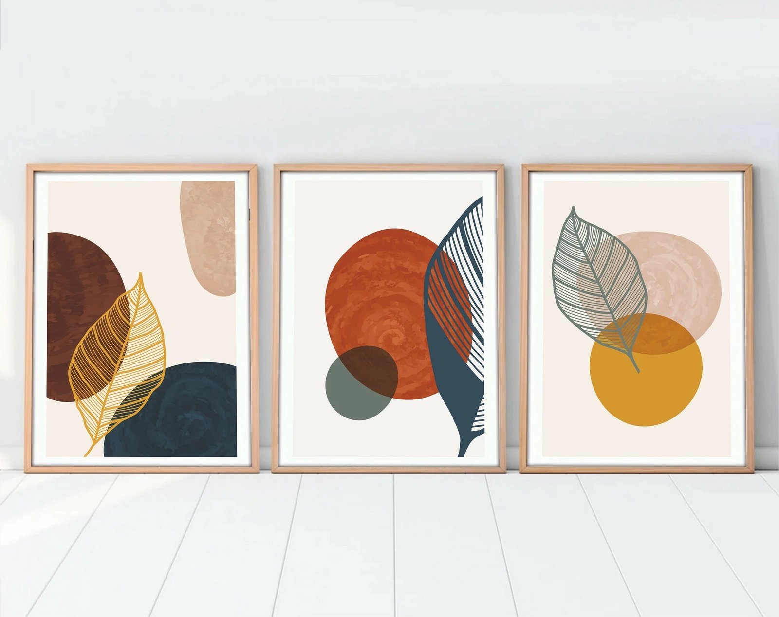 Pikturë dekorative me kornizë, MDF, shumëngjyrëshe, 3 copë, 20x30cm