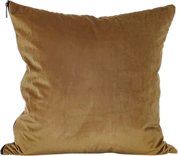 Jastëk dekorativ Glam, kadife-lino, ngjyrë kaltër-ari, 45x45cm