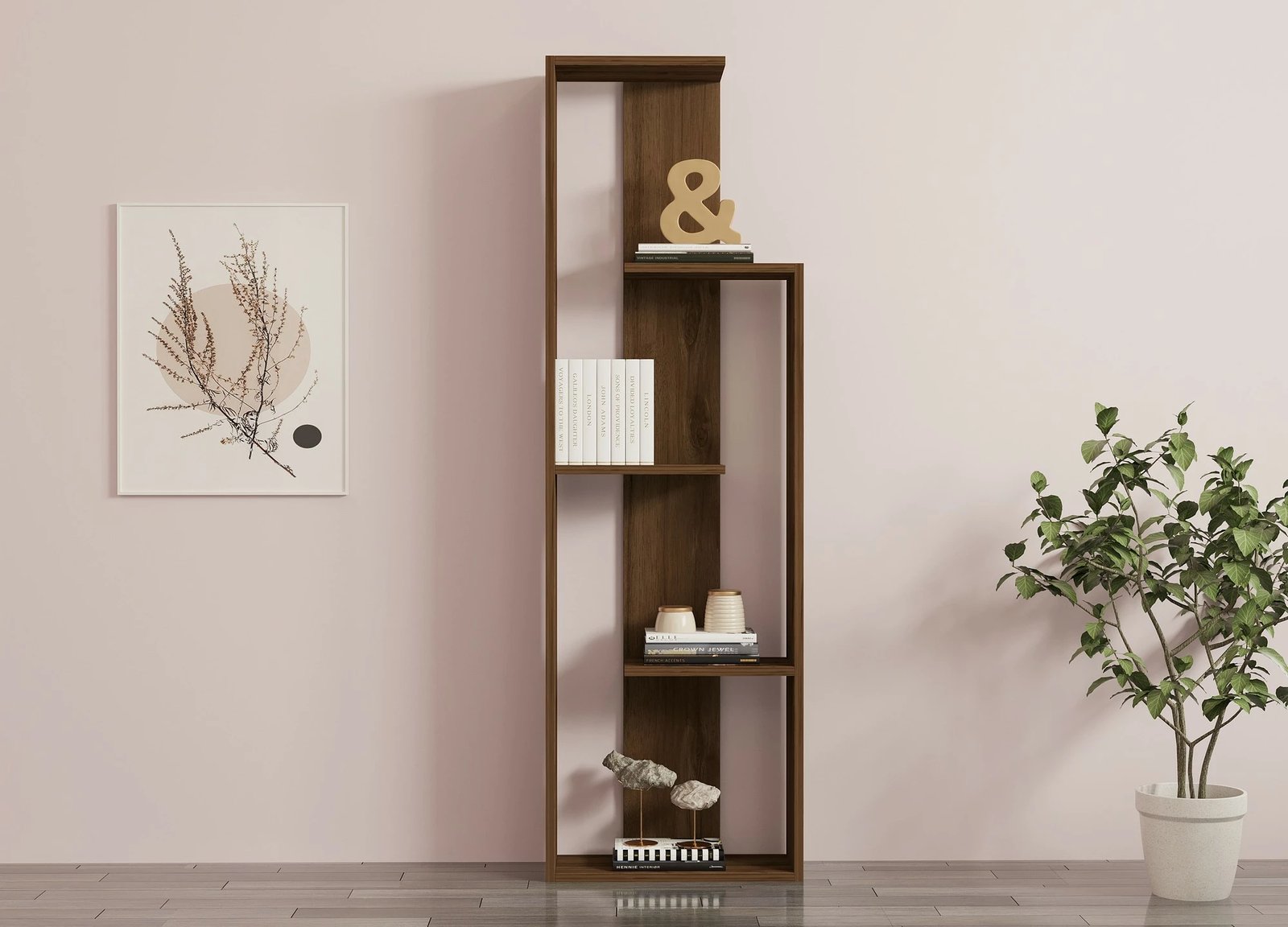 Raft librash Hanah Home, ngjyrë arre, Wand