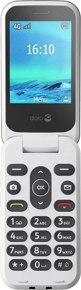 Celular Doro 2880, Clamshell, Single SIM, 320 x 240 pixels, Bluetooth, 1000 mAh, Zi, Bardhë