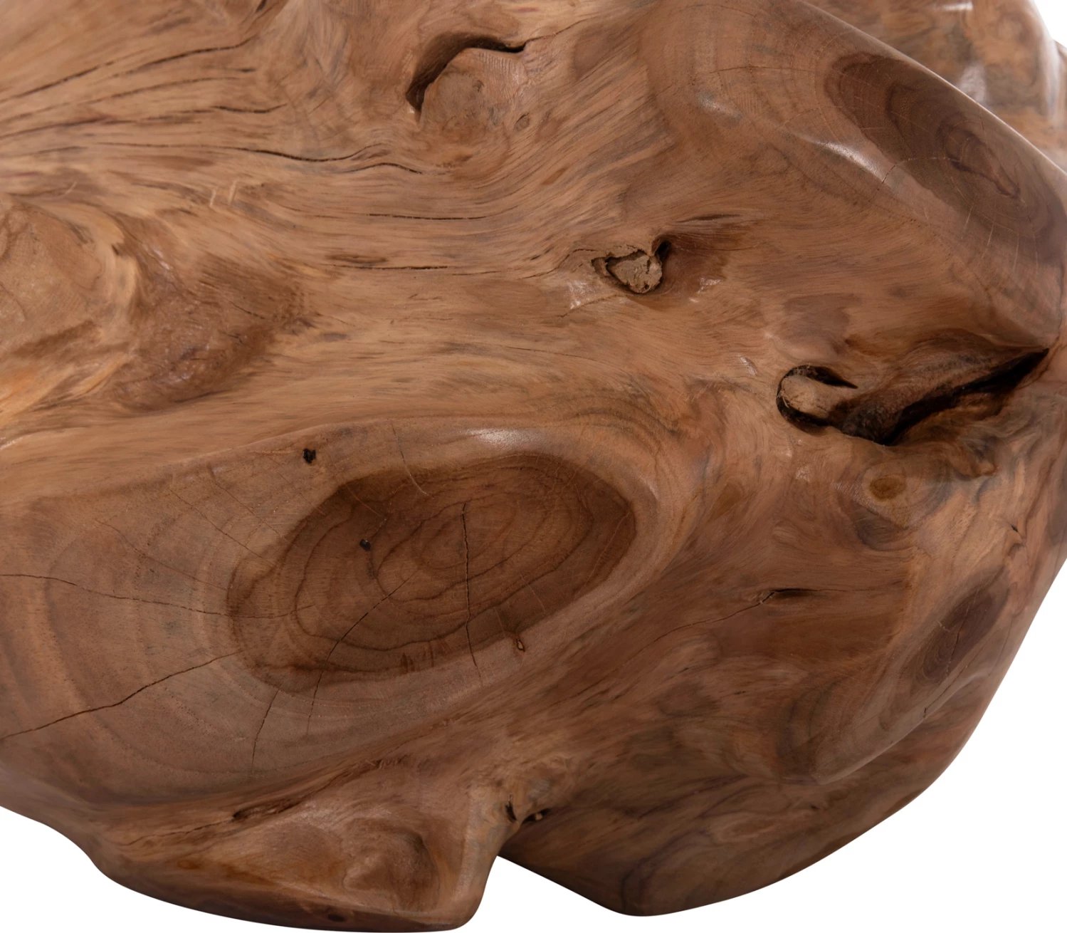 Dekor për dysheme CLEMOR, sferë prej druri tik, ngjyrë natyrale, 30cm