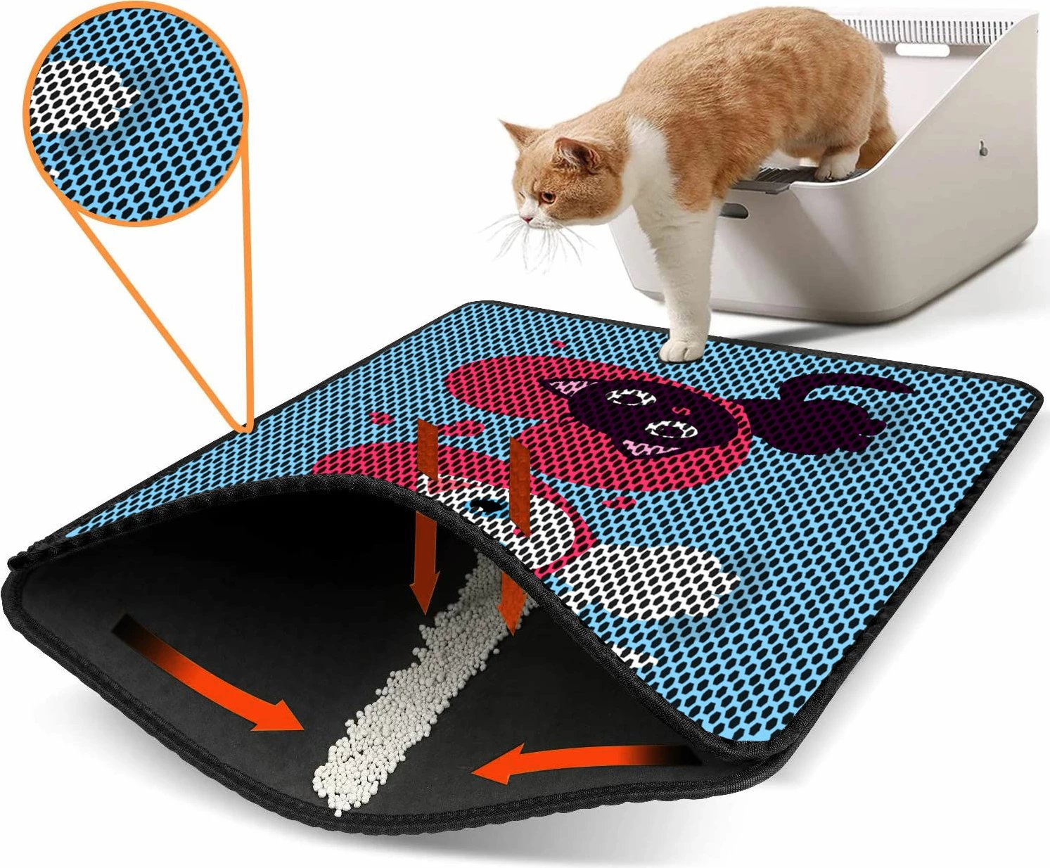 Tapet për rërë mace, shumëngjyrësh, Paws & Whiskers, Nrszn0018