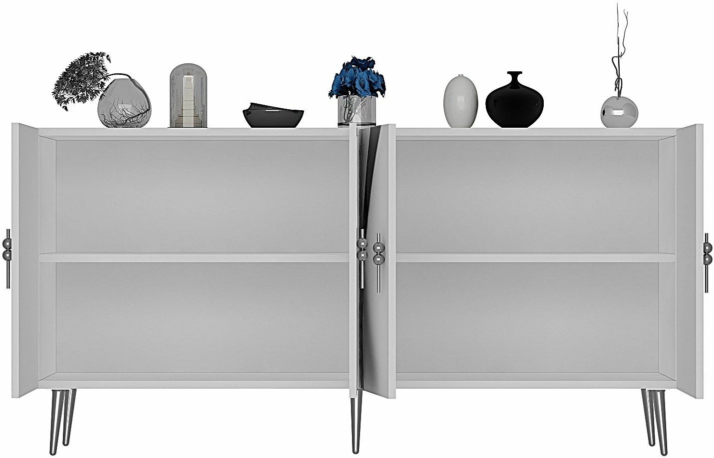 Konsol Skye Decor, Hook KB150, e bardhë, argjend