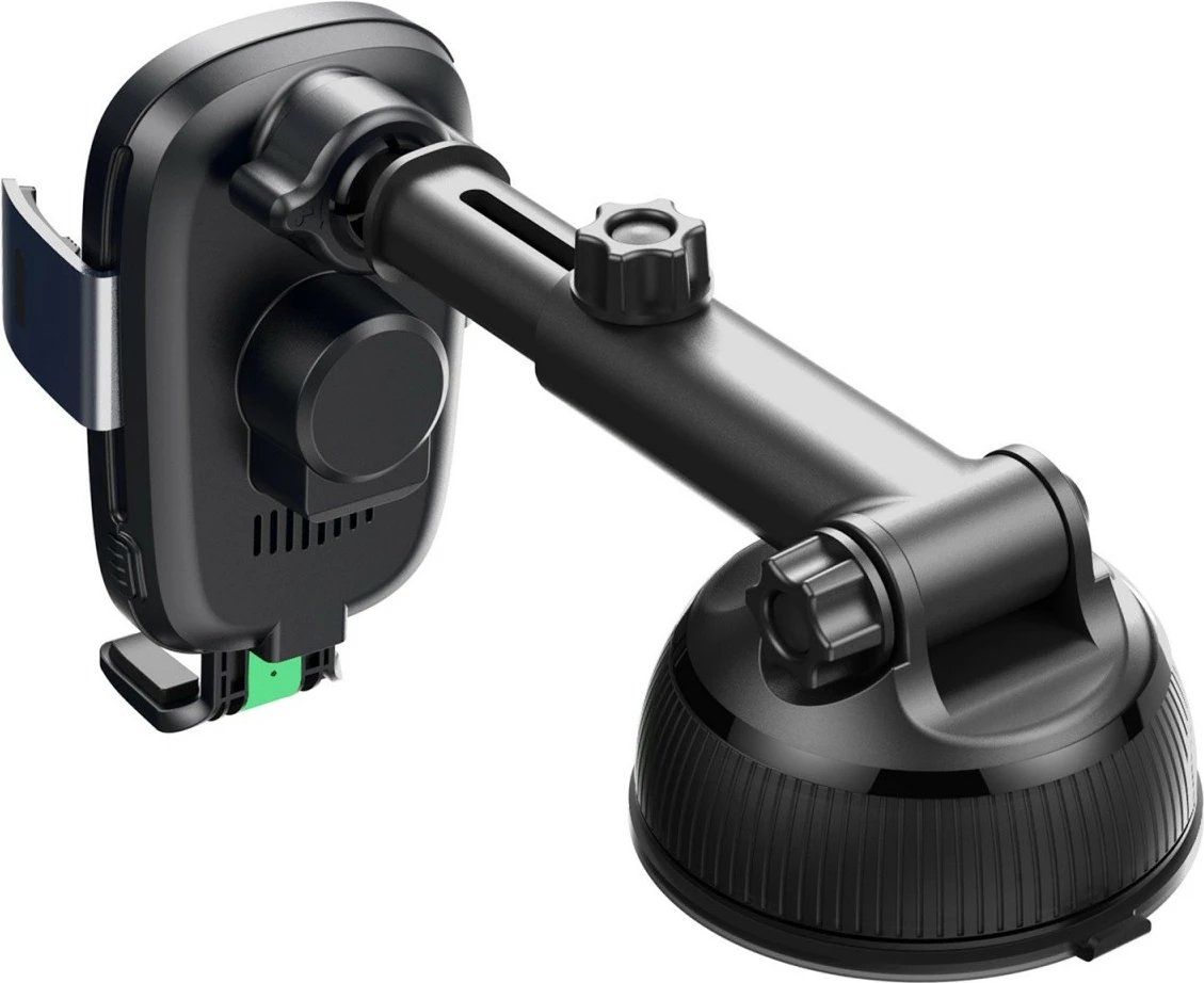 Mbajtës veture Maclean MCE129 me karikim wireless Qi, 15W, i zi