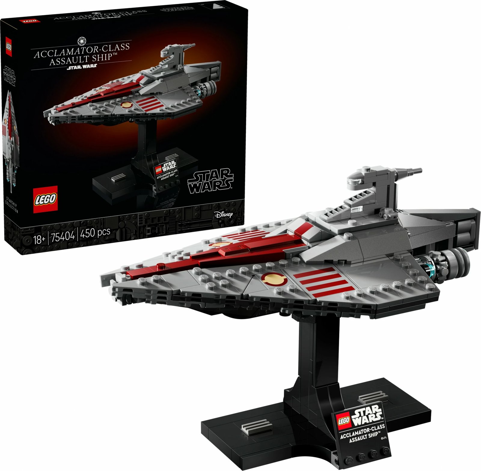 Set ndërtimi LEGO Star Wars 75404 Acclamator-Class Assault Ship, 450 pjesë, multikolor