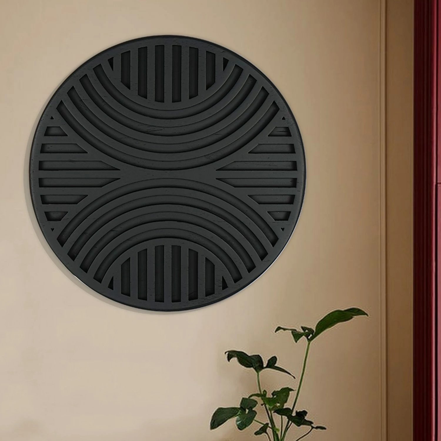 Aksesor dekorativ muri Wallity, ngjyrë e zezë, ART140, 33x33x2cm