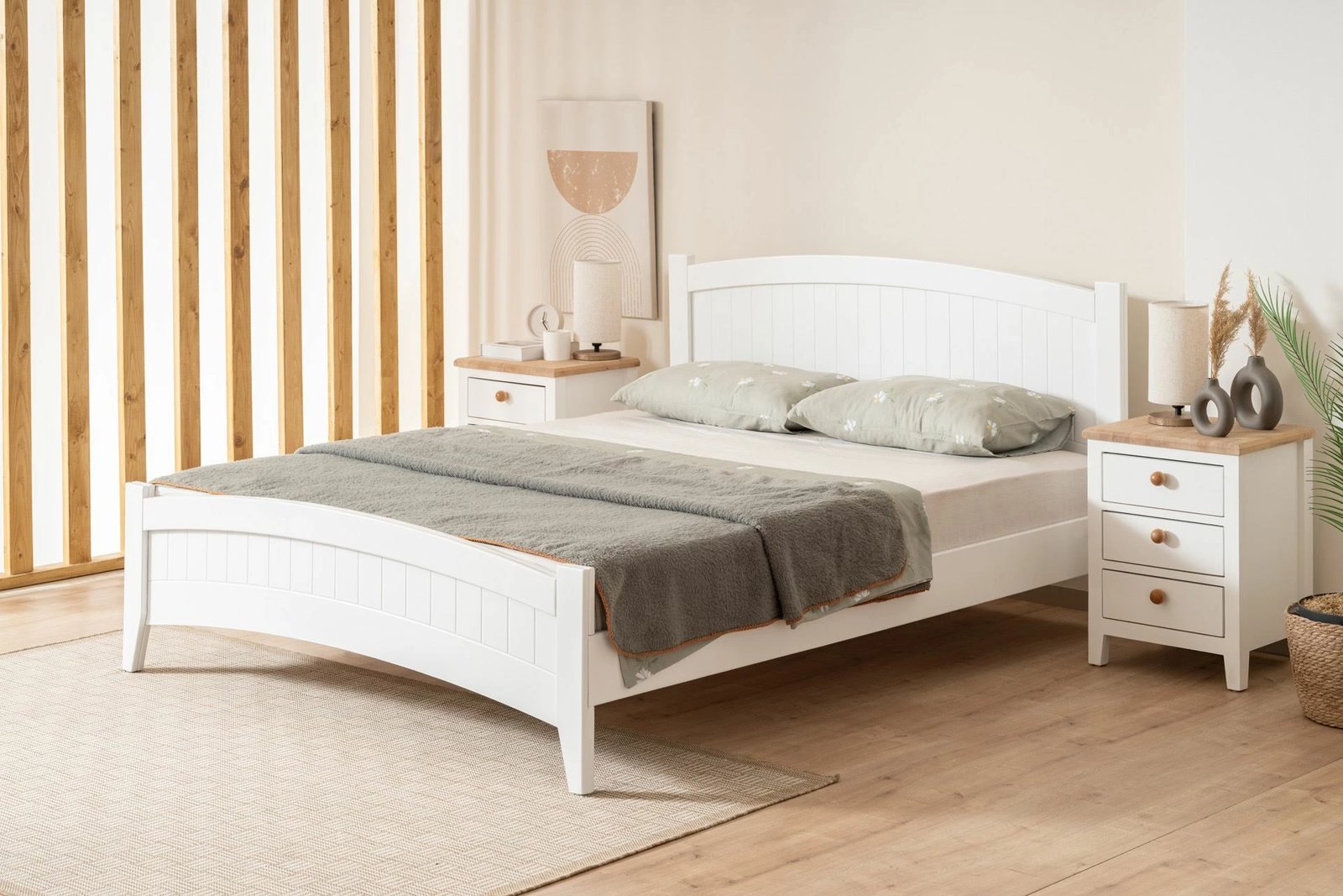 Krevat njësh Hanah Home, stil modern country, 90x190