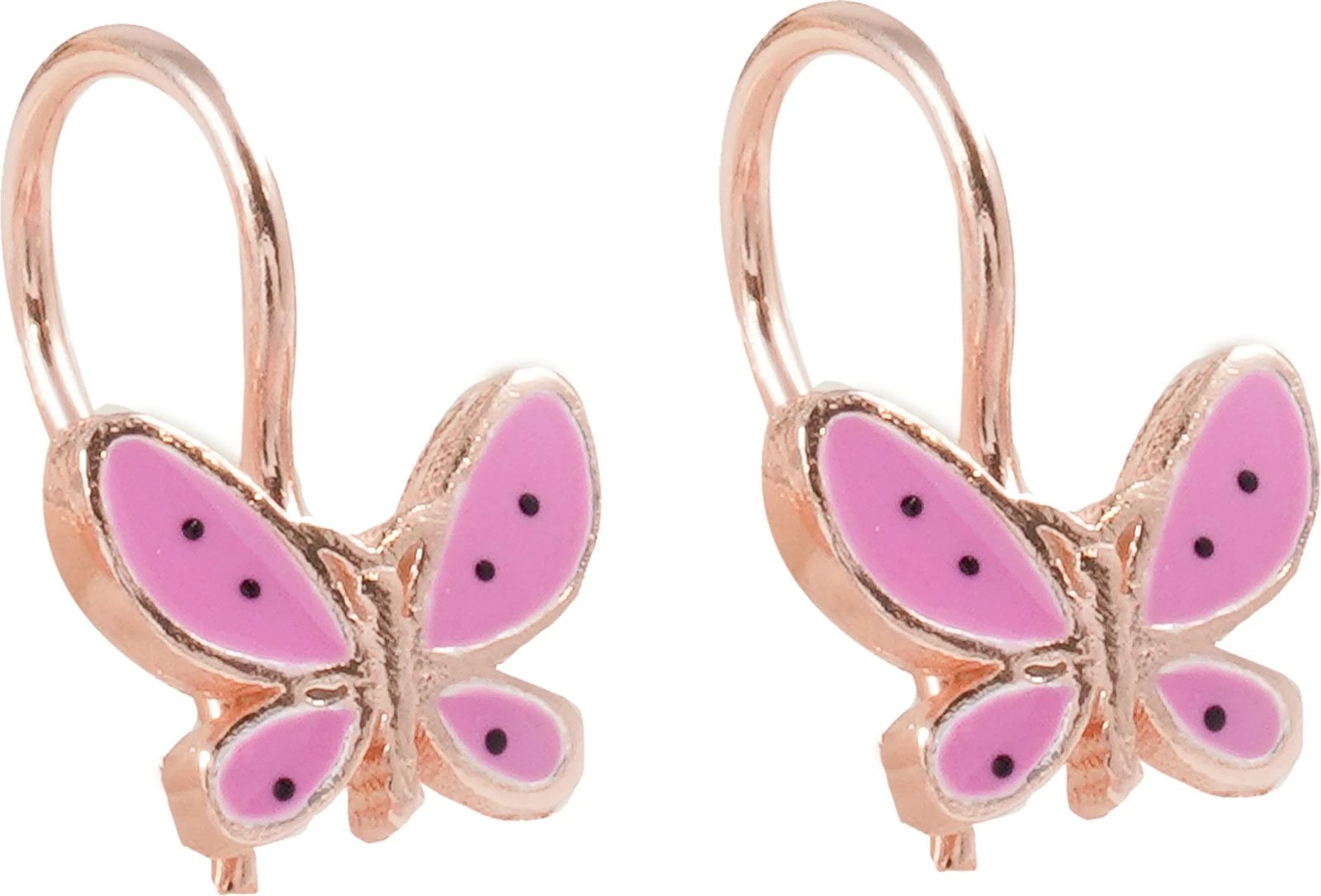 Vathë argjendi, flutura, ngjyrë fuchsia dhe ari rozë, Jumeon, 10712FUSYA