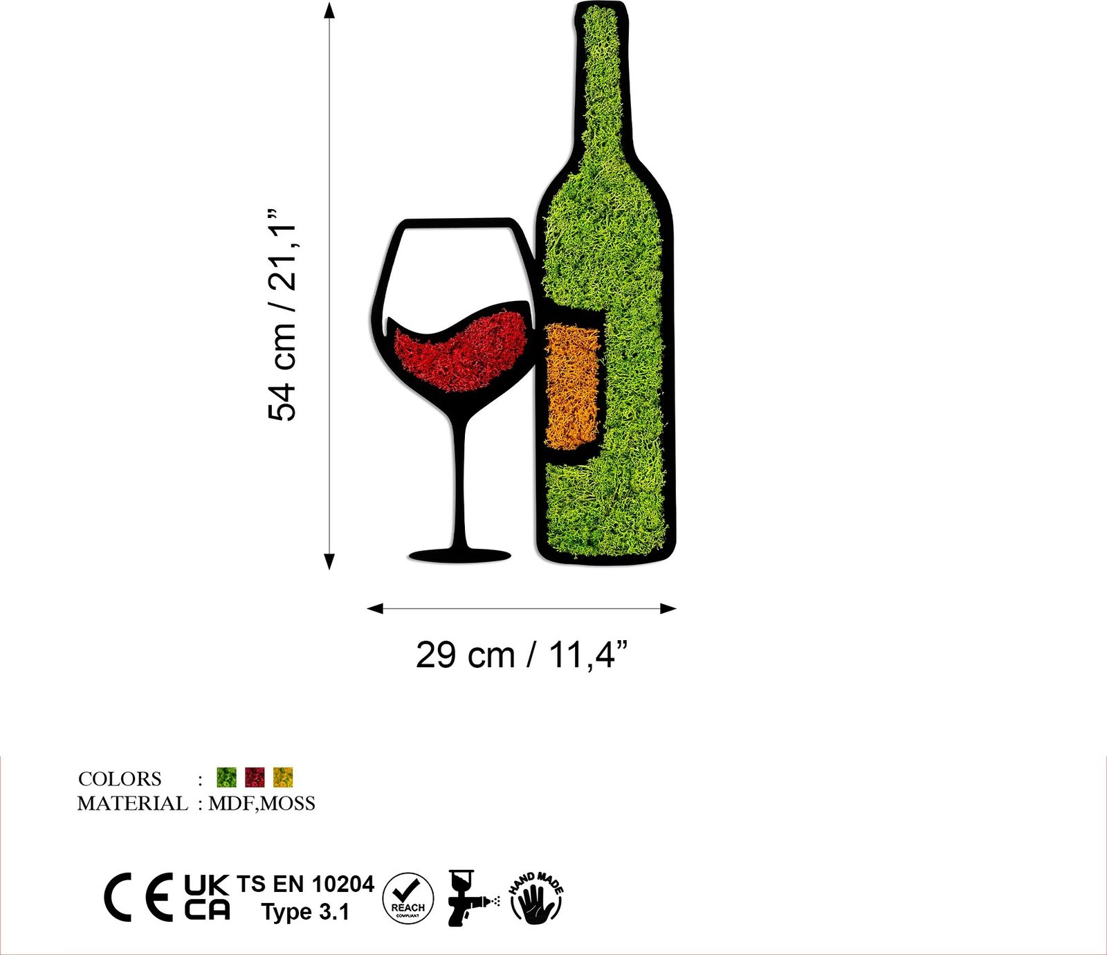 Aksesor dekorativ muri Wallity, myshk, motiv pije, 54x29cm