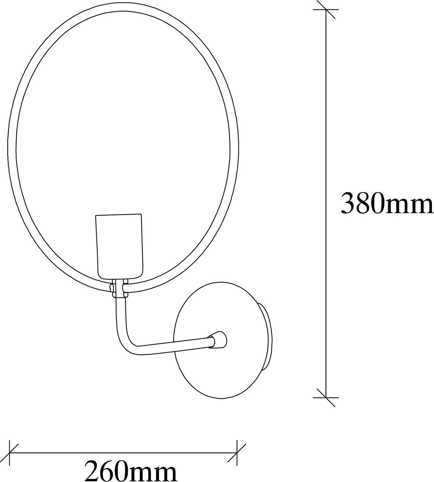 Llambë muri Opviq, Circle - 3260, ngjyrë e zezë Llambë muri Opviq, Circle - 3260, ngjyrë e zezë