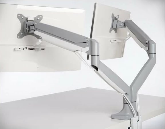 Krah monitori i dyfishtë Kensington One-Touch, 13-32", rregullim lartësie, argjendtë